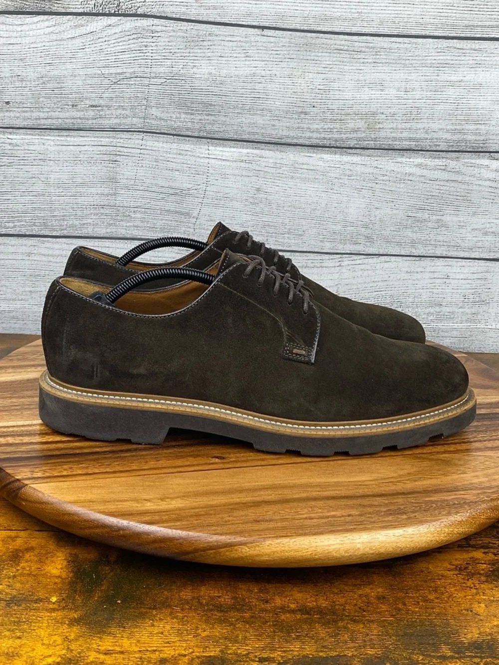 Bruno Magli Groover Dark Brown Suede Plain Toe Derby Made in Italy Men’s Size 11